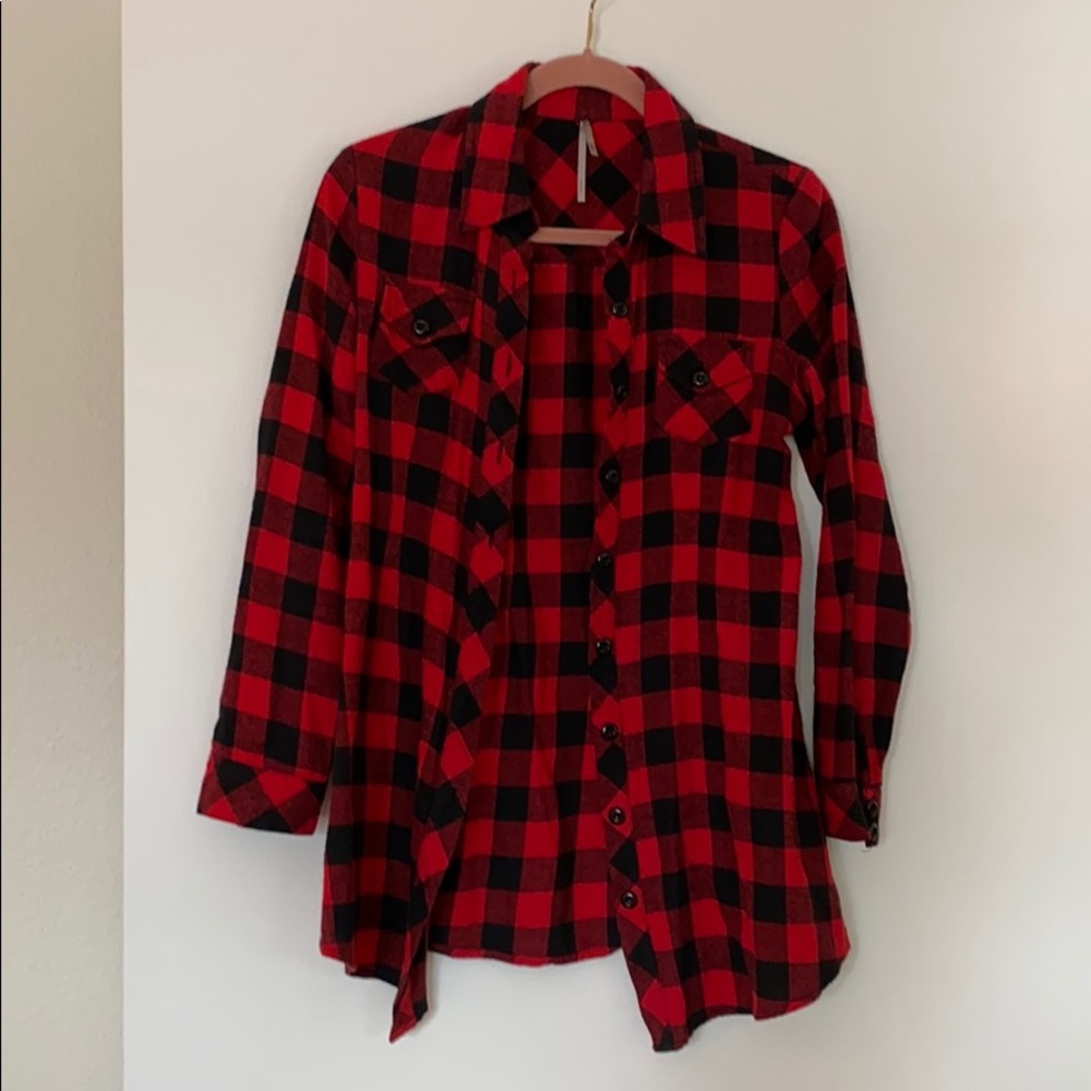 Red and black plaid shirt